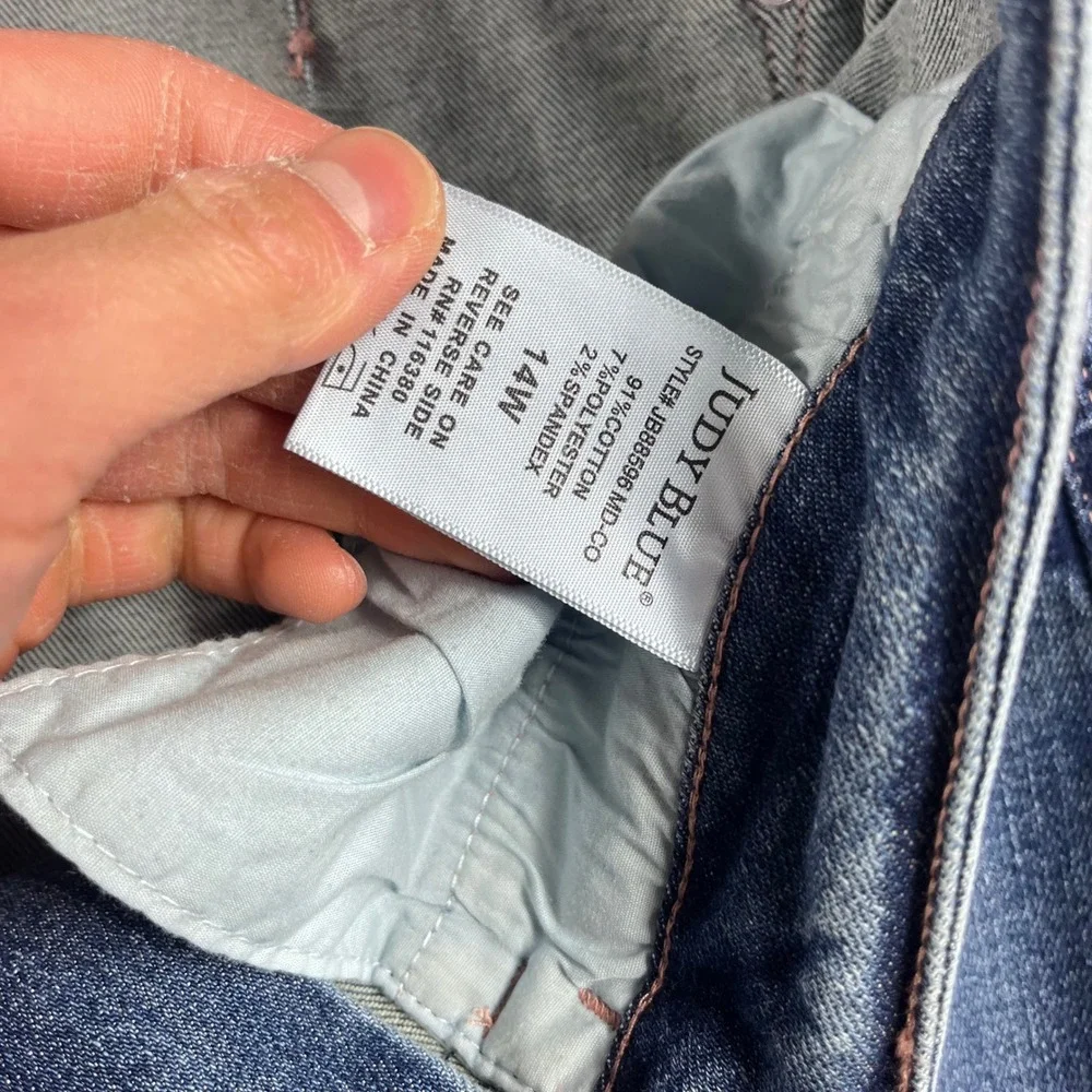 Judy Blue Straight Fit Jeans Medium Wash High Rise Denim JB88596-MD-CO 14W